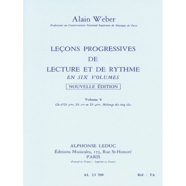 Alain Weber: Progressive Lessons Of Reading And Rhythm - Volume 5
