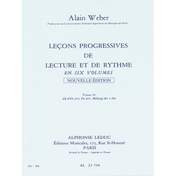Weber Lecons Prog Lecture Et Rythme Vol 6 Ut 2eme Fa 3eme S Acc Bk
