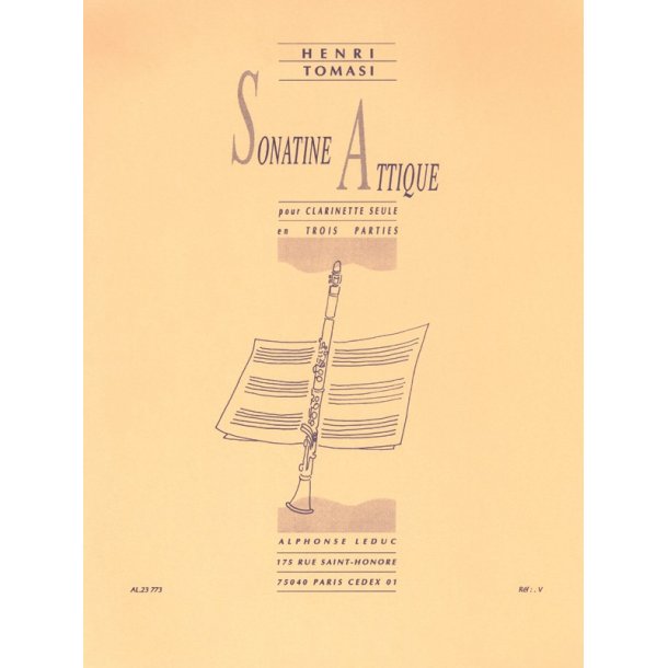 Henri Tomasi: Sonatine attique (Clarinet solo)