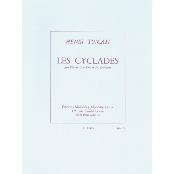 Henri Tomasi: Les Cyclades-Flute Solo