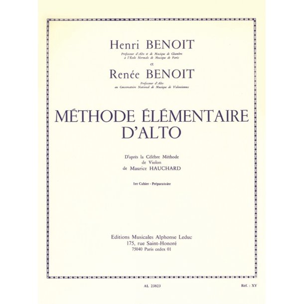 H.R. Beno&icirc;t: M&eacute;thode &eacute;l&eacute;mentaire Vol.1 (Viola solo)