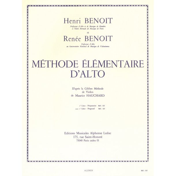 H.R. Beno&icirc;t: M&eacute;thode &eacute;l&eacute;mentaire Vol.2 (Viola solo)