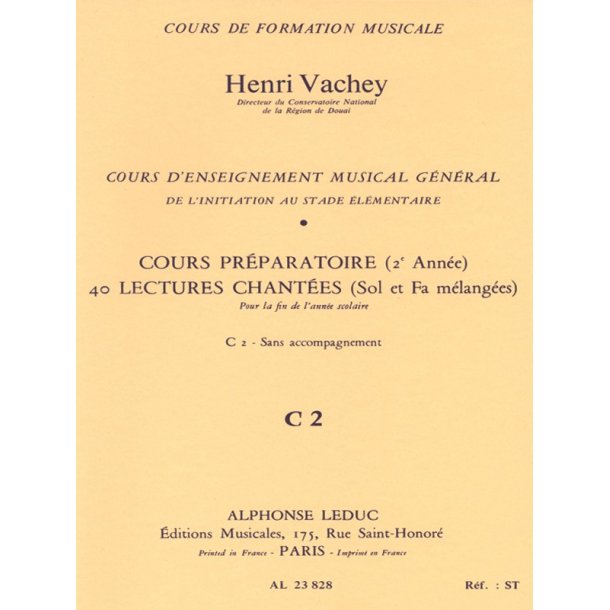 Henri Vachey: 40 Exercises with Treble and Bass clefs mixed
