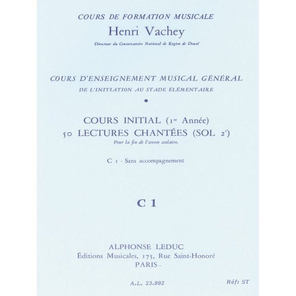Henri Vachey: 50 Singing Exercises (C1)