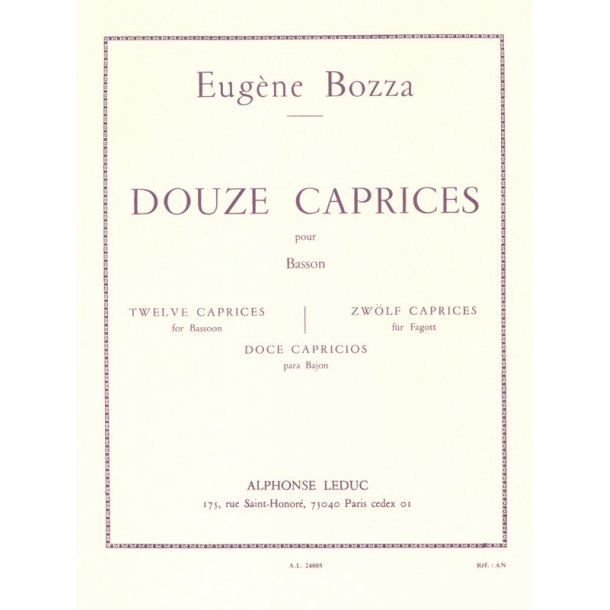 Eug&egrave;ne Bozza: 12 Caprices (Bassoon solo)
