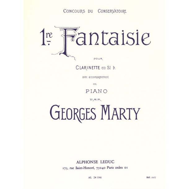 Georges Eug&egrave;ne Marty: Fantaisie No.1 (Clarinet & Piano)