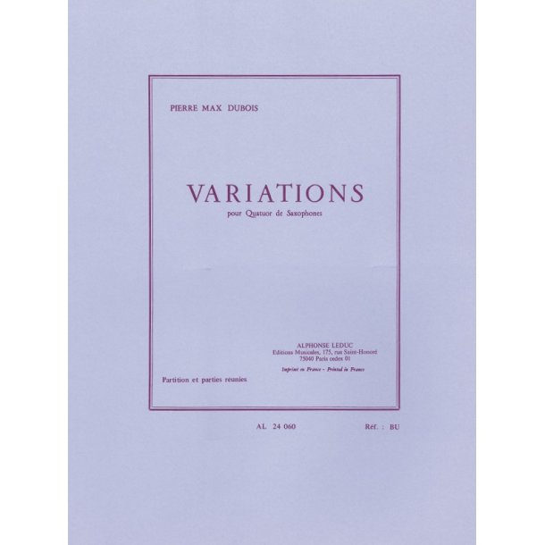 Pierre Max Dubois: Variations (Saxophones 4)
