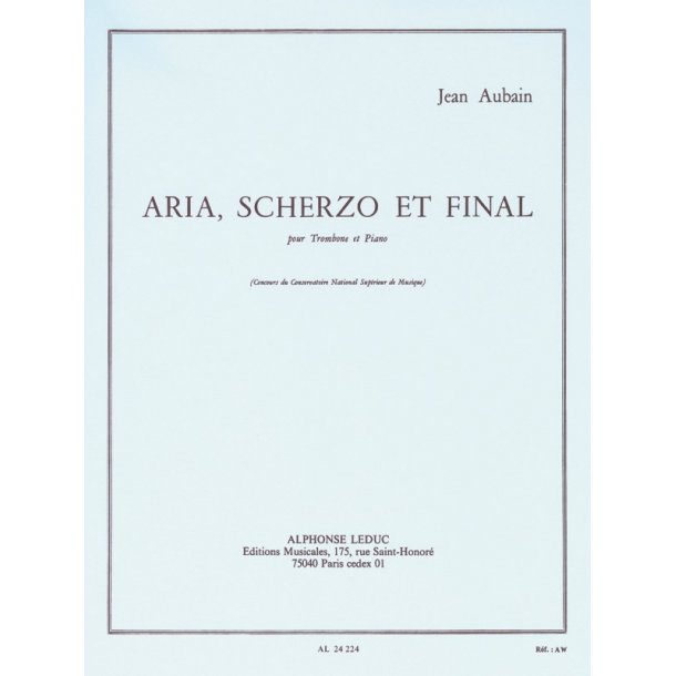 Jean Emmanuel Aubain: Aria, Scherzo et Final (Trombone & Piano)