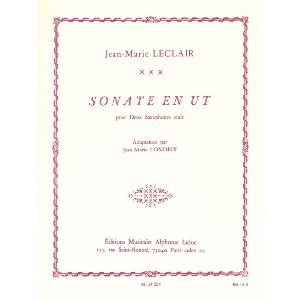 Jean-Marie Leclair: Sonate in C major (Saxophones 2)