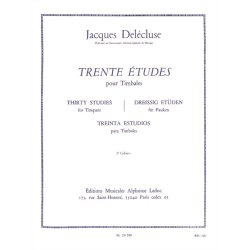 Jacques Del&eacute;cluse: 30 Etudes pour Timbales Vol.3 (Percussion solo)