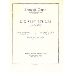 Fran&ccedil;ois Dupin: 17 Etudes pour Xylophone (Percussion solo)