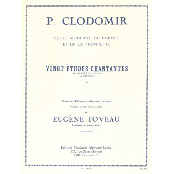 P. Clodomir: 20 Etudes chantantes Op.11 (Trumpet solo)