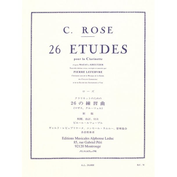 Cyrille Rose: 26 &Eacute;tudes (Clarinet)