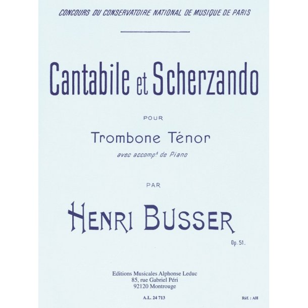 Henri Busser: Cantabile Et Scherzando Op.51 (Trombone/Piano)