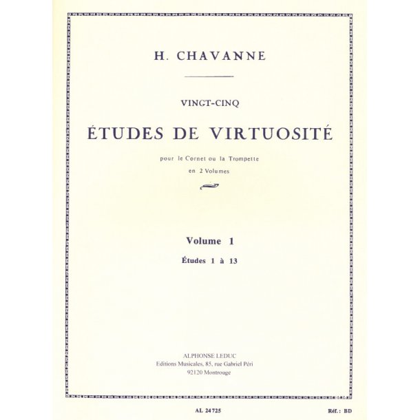 H. Chavanne: 25 Etudes de Virtuosit&eacute; (Trumpet solo)