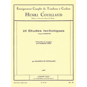 Henri Couillaud: 26 Etudes techniques d'après Bordogni (Trombone solo)