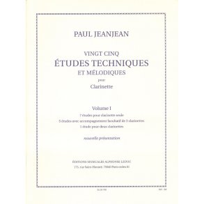 Paul Jeanjean: 25 Etudes techniques et mélodiques Vol.1 (Clarinet solo)