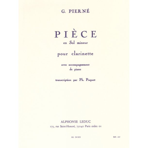 Gabriel Piern&eacute;: Pi&egrave;ce in G minor (Clarinet)