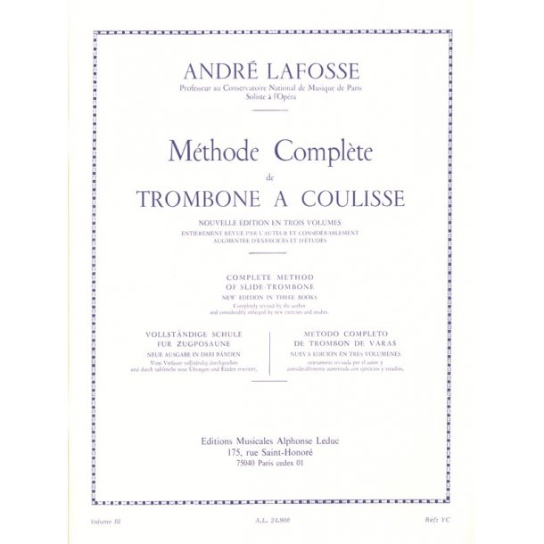 Andre Lafosse: Methode Complete Volume 3 (Trombone)