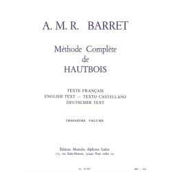 A.M.R. Barret: M&eacute;thode compl&egrave;te Vol.3 (Oboe solo)