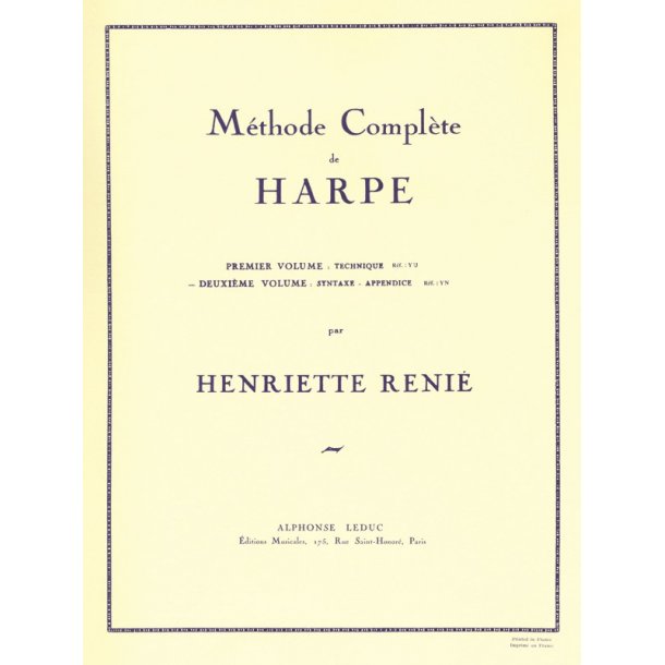 Renie Henriette Methode De Harpe Volume 2 Harp Book French