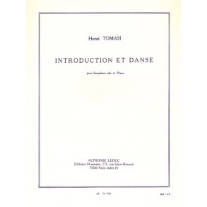 Henri Tomasi: Introduction Et Danse For Alto Saxophone And Piano