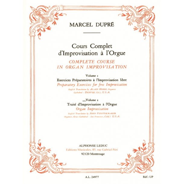 Marcel Dupr&eacute;: Cours complet d'Improvisation Vol.2 (English text) (Organ)