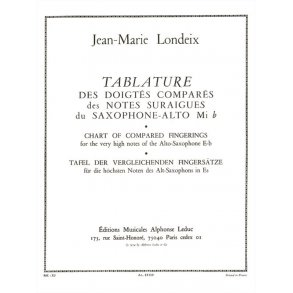 Jean-Marie Londeix: Tablature des Doigtés comparés des Notes sur-aiguës (Saxophone solo)