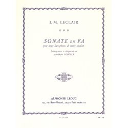 Jean-Marie Leclair: Sonate En Fa Pour Deux Saxophones De Meme Tonalite