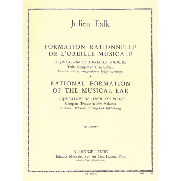 Falk Formation Rationnelle De L'oreille Musicale Volume 1 Elem Book