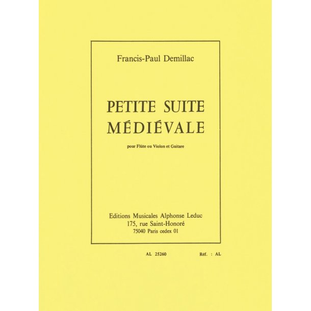 Francis-Paul D&eacute;millac: Petite Suite m&eacute;di&eacute;vale (Flute & Guitar)