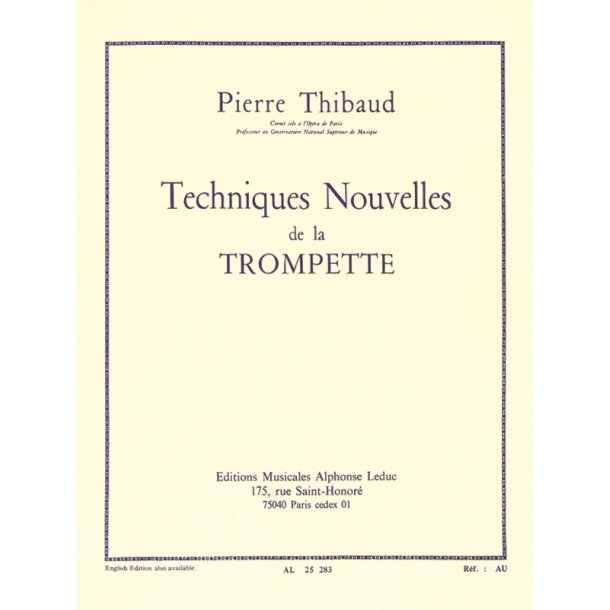 Thibaud Technique Nouvelle De La Trompette Trumpet Book French