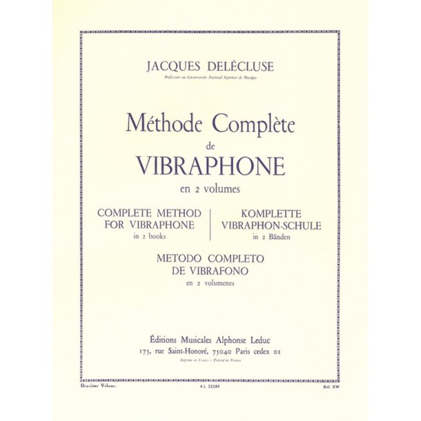 Jacques Del&eacute;cluse: M&eacute;thode compl&egrave;te pour Vibraphone Vol.2 (Percussion solo)