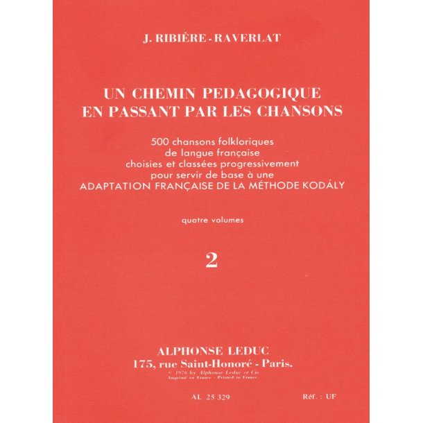 Jacotte Ribi&egrave;re-Raverlat: Un Chemin p&eacute;dagogique en passant par les Chansons Vol.2 (Recorder solo)