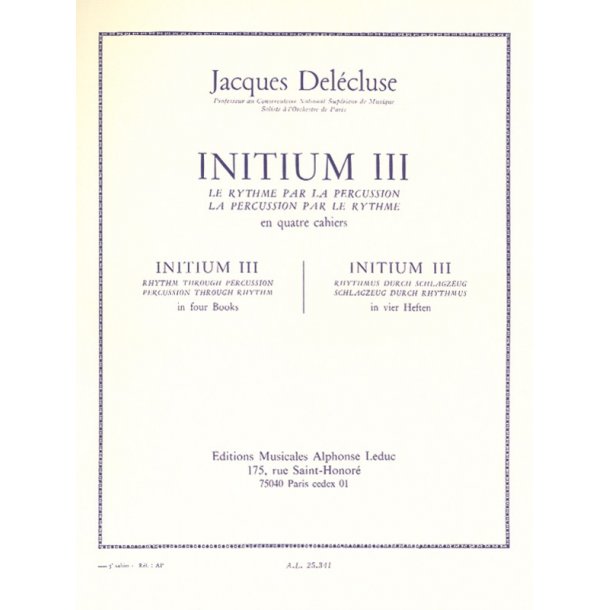 Jacques Del&eacute;cluse: Initium 3 (Percussion solo)