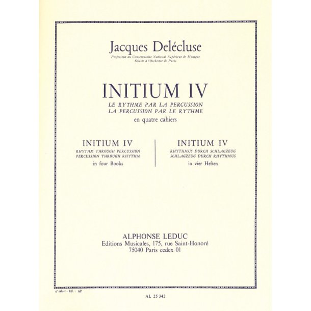 Jacques Del&eacute;cluse: Initium 4 (Percussion solo)