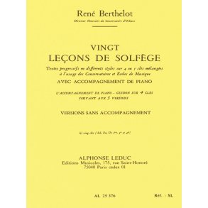 Berthelot 20 Lecons De Solfege B 5 Cles Sol Fa Ut 1ere 3eme 4eme S/Acc