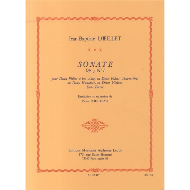 Jean-Baptiste Loeillet: Sonate Op.5 No.1