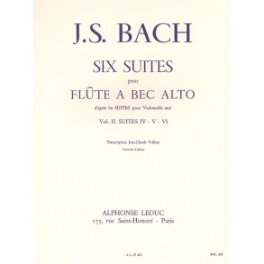 Johann Sebastian Bach: 6 Suites Vol.2 for Treble Recorder Solo