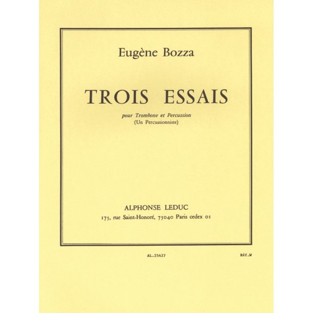 Eug&egrave;ne Bozza: 3 Essais (Trombone & Percussion)