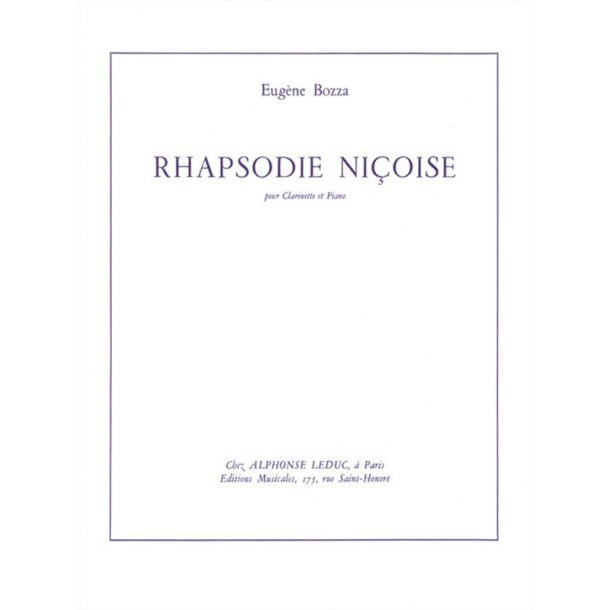 Eug&egrave;ne Bozza: Rapsodie ni&ccedil;oise Op.13 (Clarinet & Piano)