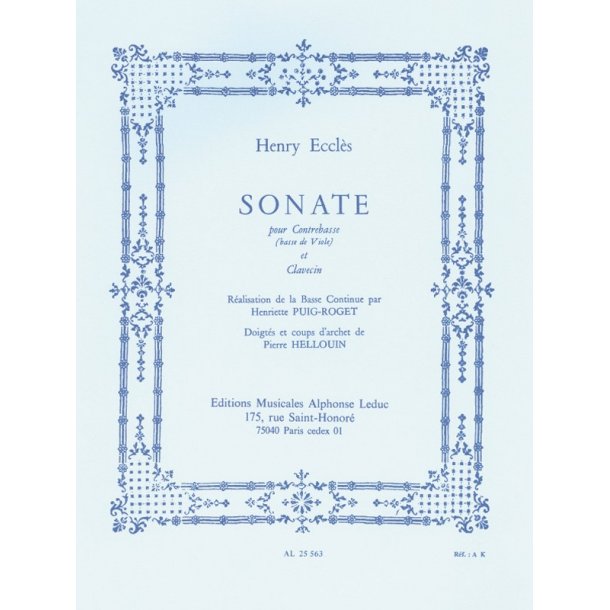 Henry Eccles: Sonate (Double Bass/Harpsichord)