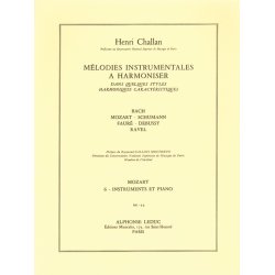 Challan Melodies Instrumentales A Harmoniser 6 Mozart Inst & Piano Bk