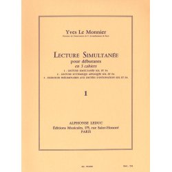 Yves Le Monnier: Simultaneous Reading, for beginners (Volume 1 - Simultaneous Reading of Treble and Bass Clef)