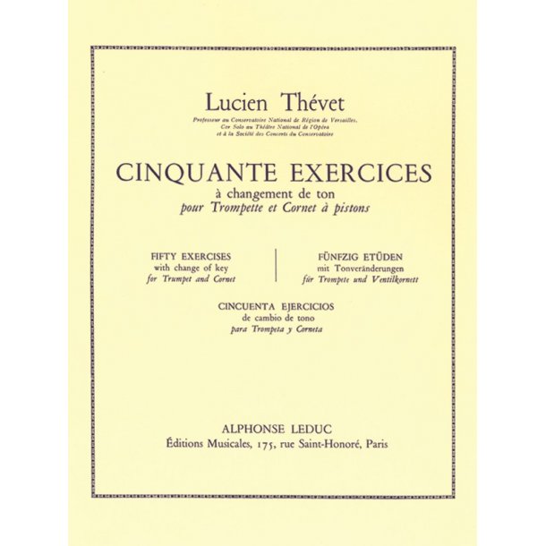 Lucien Th&eacute;vet: 50 Exercices &agrave; Changements de Tons (Trumpet solo)