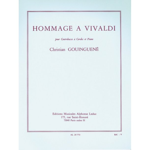Christian Gouinguene: Hommage A Vivaldi - Double Bass And Piano