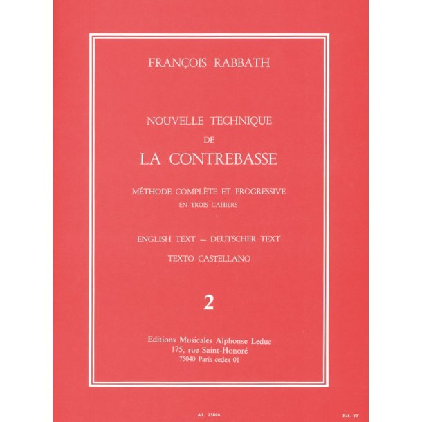 Francois Rabbath: Nouvelle Technique De La Contrebasse Vol. 2 (Double Bass)
