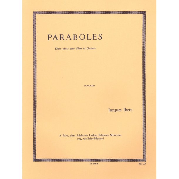 Jacques Ibert: Paraboles (Flute & Guitar)