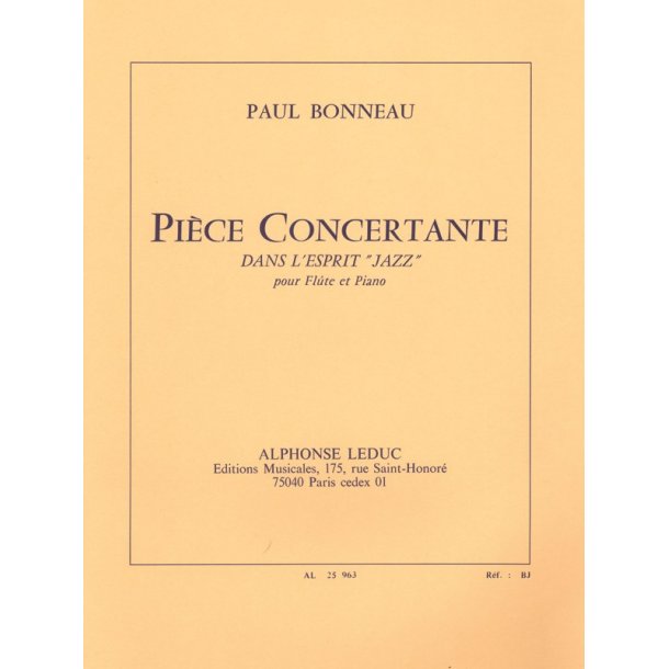 Paul Bonneau: Piece Concertante Dans L'Esprit 'Jazz' (Flute & Piano)