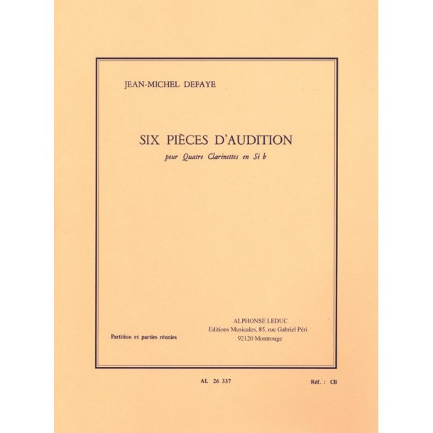Jean Michel Defaye: 6 Pi&egrave;ces d'Audition (Clarinets 4)